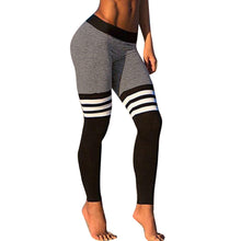 Load image into Gallery viewer, Women Fitness Yoga Leggings High Waist Stripe Patchwork Skinny Push Up Pants